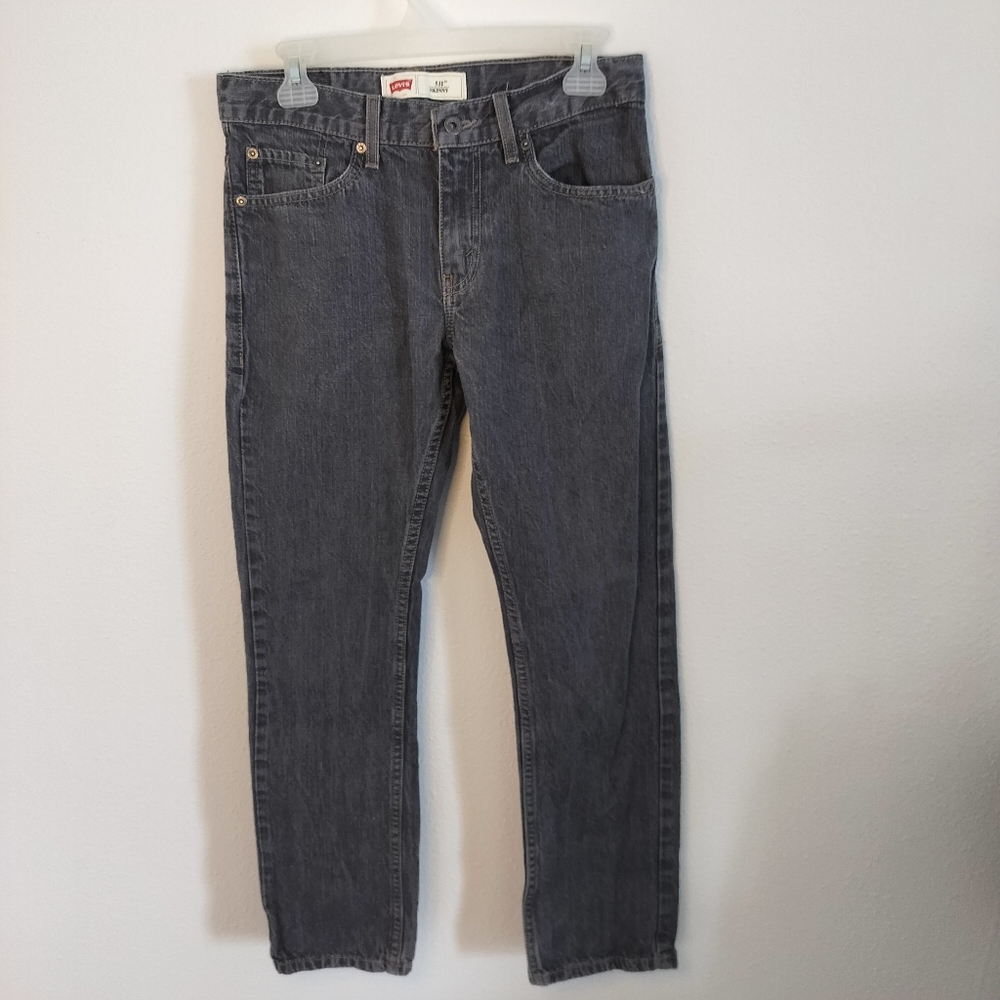 Boys Levis 511 Skinny Jeans Size 16R Gray Casual Urban